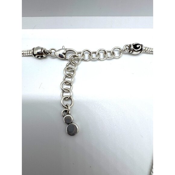 Brighton Necklace Contempo Silver Swirl Teardrop Pendant Adjustable Snake Chain - Picture 4 of 6